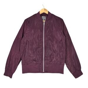 ASOS MEN’S LIGHTWEIGHT BOMBER JACKET – SIZE M – MAROON – FULL ZIP – ARM POCKETS